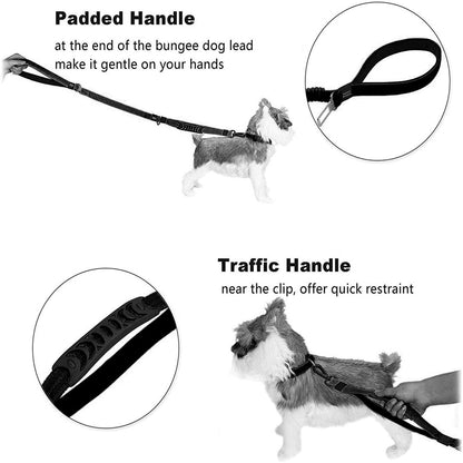Dog Leash, Dog Leash For Large Dogs, Multifunctional Dog Leashes For Medium Dogs, Adjustable Dog Leash With Car Seatbelt, 4-6 FT Strong Bungee Dog Leash