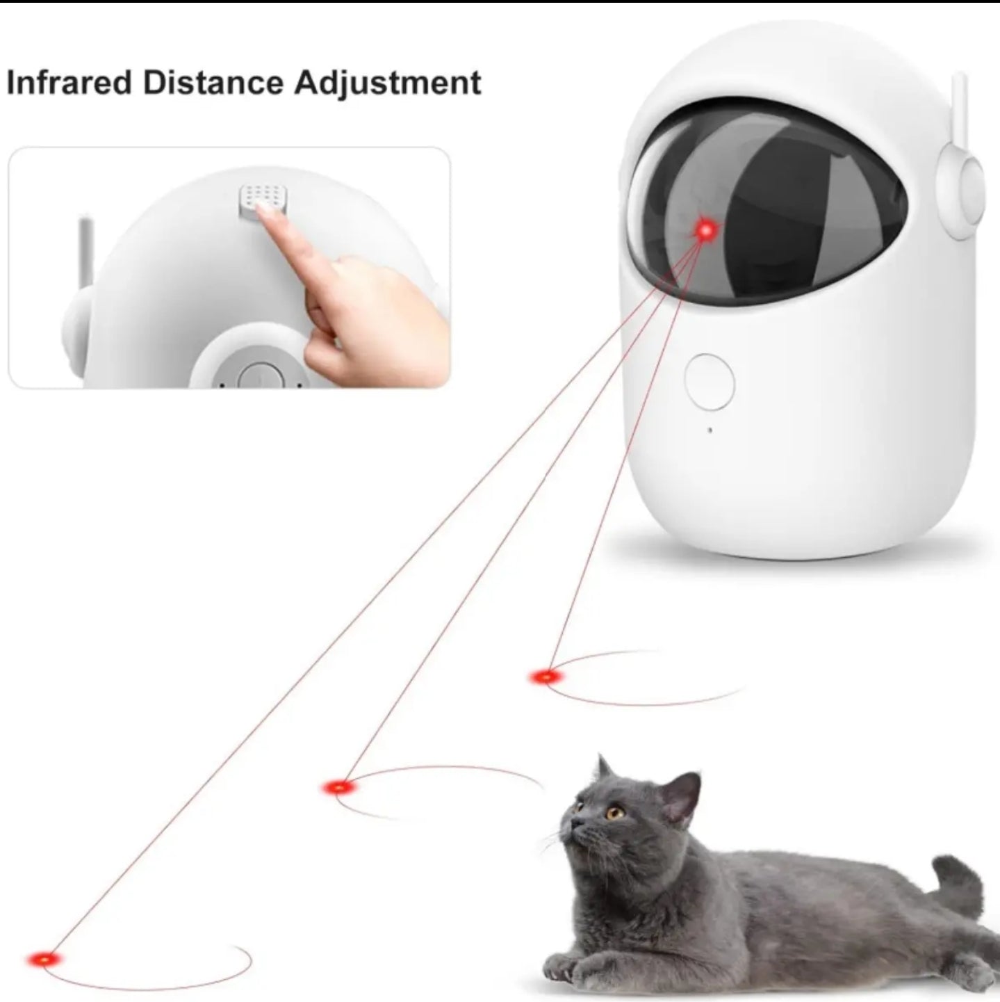 Automatic Laser Cat Toy USB Rechargeable Cat Toys for Indoor Cats Dogs Laser Pointer Toy
