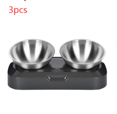 Pet Stainless Steel Bowl Pet Double Night