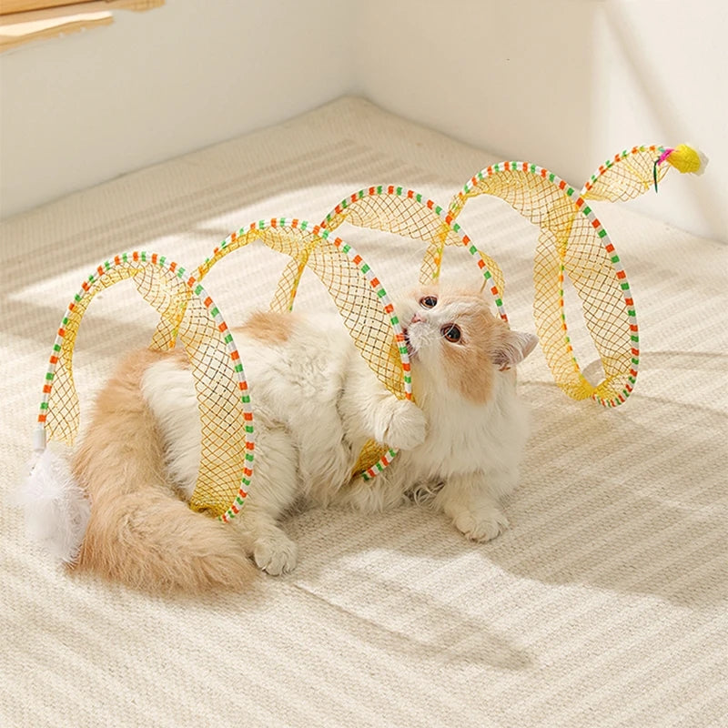 Pet Products S-shaped Cat Tunnel Toy Foldable Channel Self Hi Cat Toy
