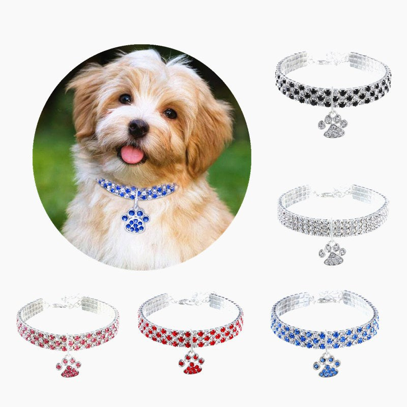 New Pet Collar Diamond Mixed Color Dogs And Cats Supplies Elastic Dogs And Cats Necklace Ornament