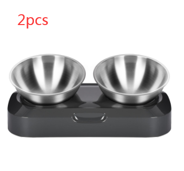 Pet Stainless Steel Bowl Pet Double Night